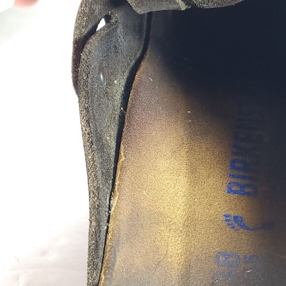 Birkenstock Women's Boston EU38 US7 Narrow Brown Suede Clog Mules Shoes - Picture 12 of 16